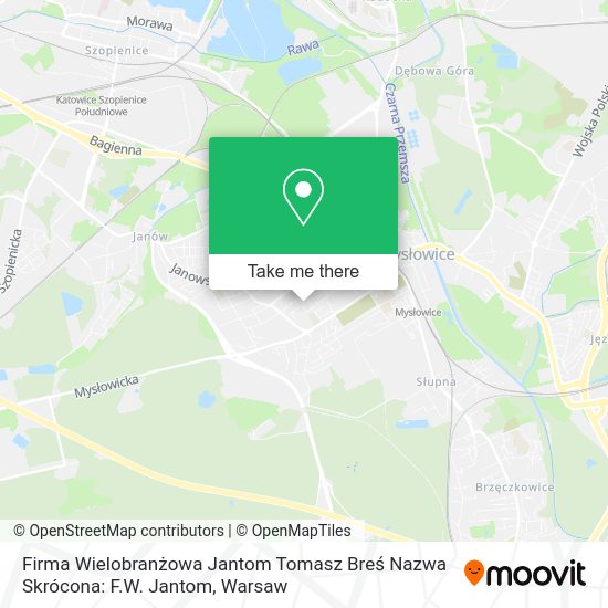 Firma Wielobranżowa Jantom Tomasz Breś Nazwa Skrócona: F.W. Jantom map