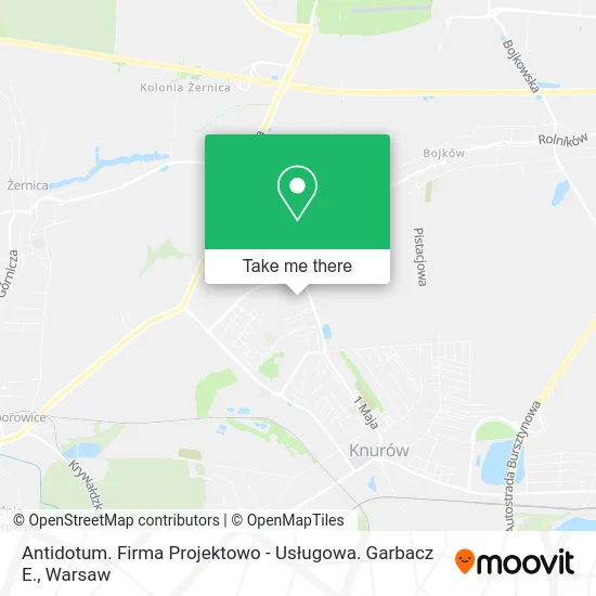 Карта Antidotum. Firma Projektowo - Usługowa. Garbacz E.