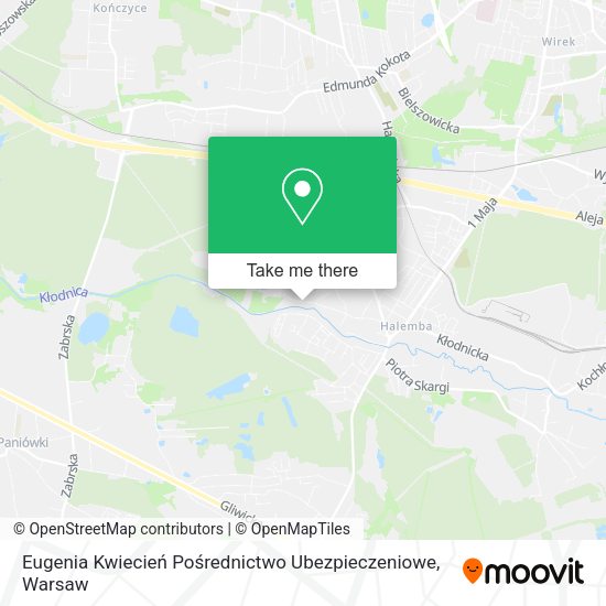 Eugenia Kwiecień Pośrednictwo Ubezpieczeniowe map