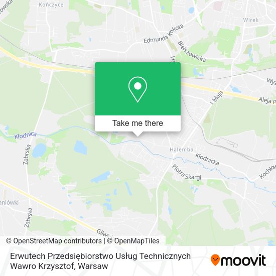 Erwutech Przedsiębiorstwo Usług Technicznych Wawro Krzysztof map