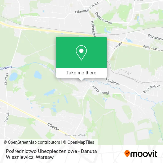 Карта Pośrednictwo Ubezpieczeniowe - Danuta Wiszniewicz