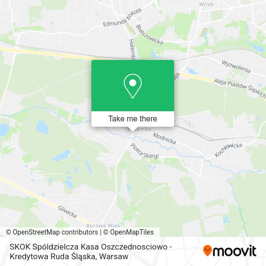 Карта SKOK Spóldzielcza Kasa Oszczednosciowo - Kredytowa Ruda Śląska