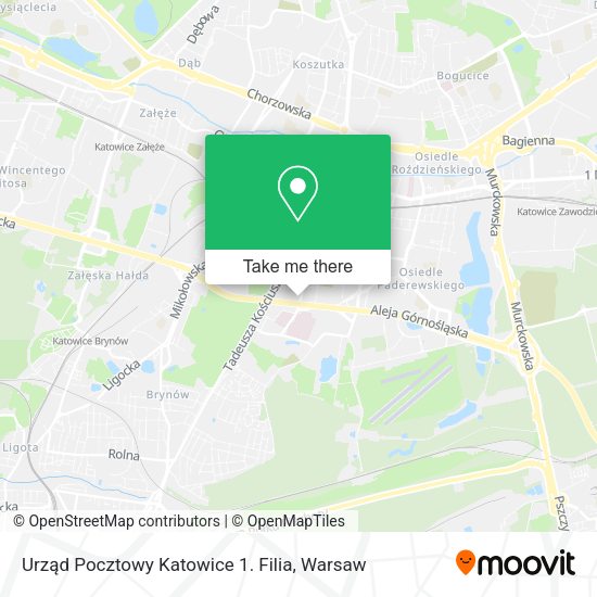 Urząd Pocztowy Katowice 1. Filia map