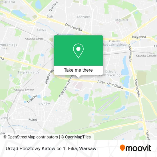 Карта Urząd Pocztowy Katowice 1. Filia