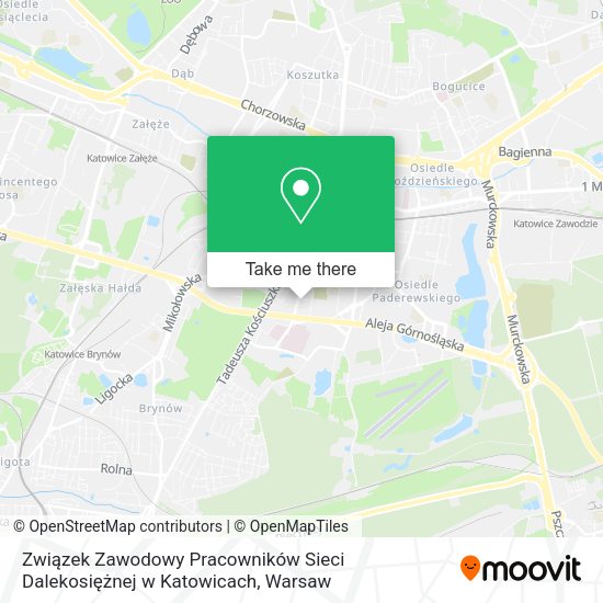 Związek Zawodowy Pracowników Sieci Dalekosiężnej w Katowicach map