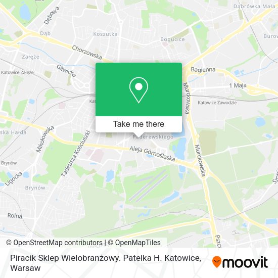 Карта Piracik Sklep Wielobranżowy. Patelka H. Katowice