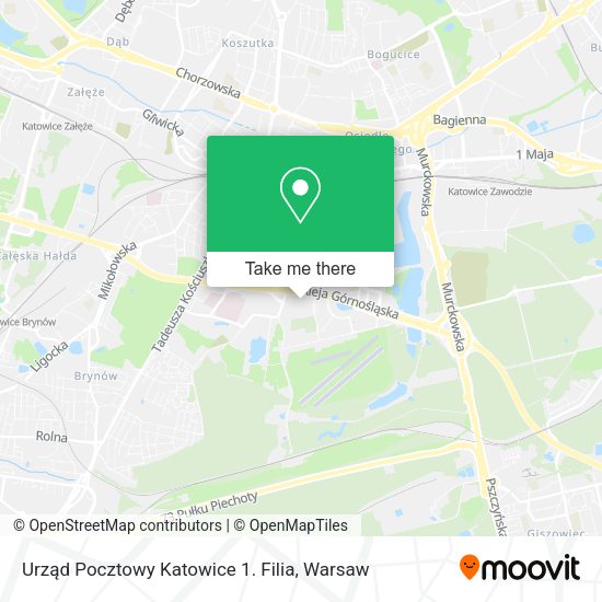 Urząd Pocztowy Katowice 1. Filia map