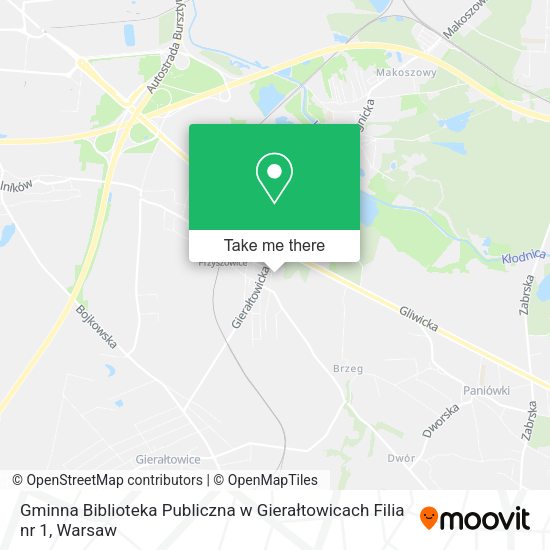 Gminna Biblioteka Publiczna w Gierałtowicach Filia nr 1 map