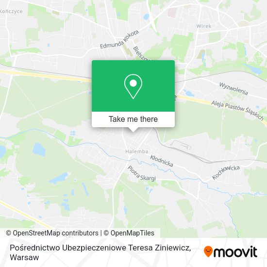 Pośrednictwo Ubezpieczeniowe Teresa Ziniewicz map