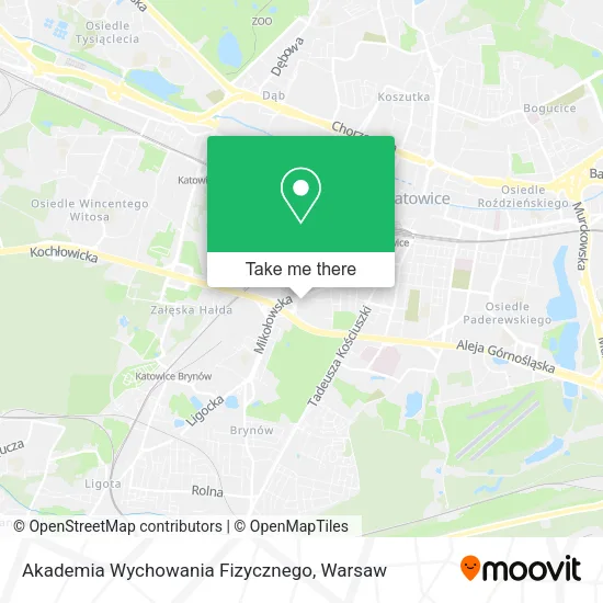 Карта Akademia Wychowania Fizycznego