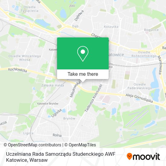 Uczelniana Rada Samorządu Studenckiego AWF Katowice map