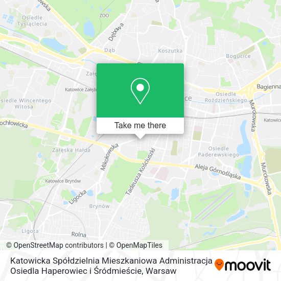 Katowicka Spółdzielnia Mieszkaniowa Administracja Osiedla Haperowiec i Śródmieście map