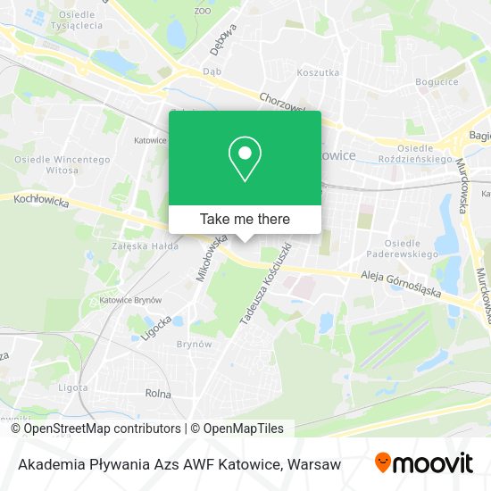 Akademia Pływania Azs AWF Katowice map