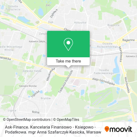 Карта Ask-Finance. Kancelaria Finansowo - Ksiegowo - Podatkowa. mgr Anna Szafarczyk-Kasicka