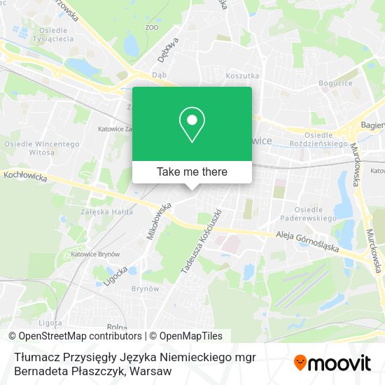 Tłumacz Przysięgły Języka Niemieckiego mgr Bernadeta Płaszczyk map