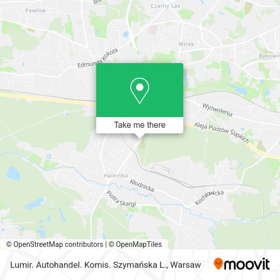 Lumir. Autohandel. Komis. Szymańska L. map