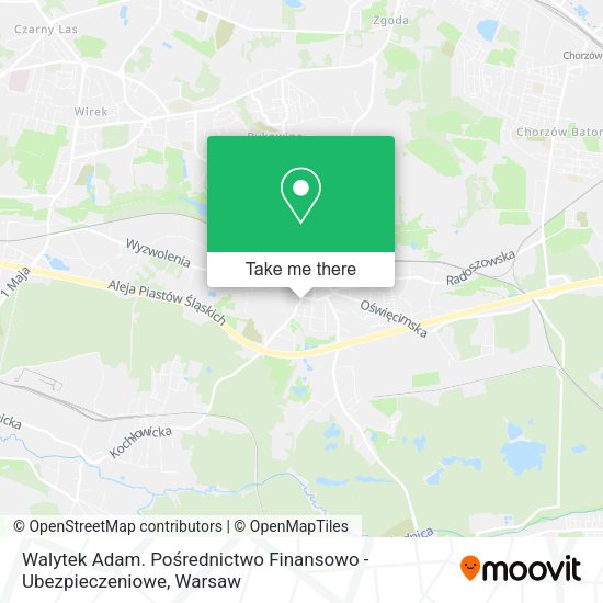 Walytek Adam. Pośrednictwo Finansowo - Ubezpieczeniowe map