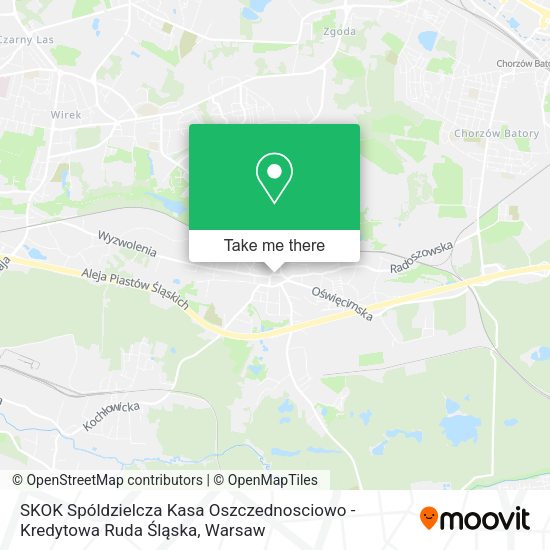 SKOK Spóldzielcza Kasa Oszczednosciowo - Kredytowa Ruda Śląska map