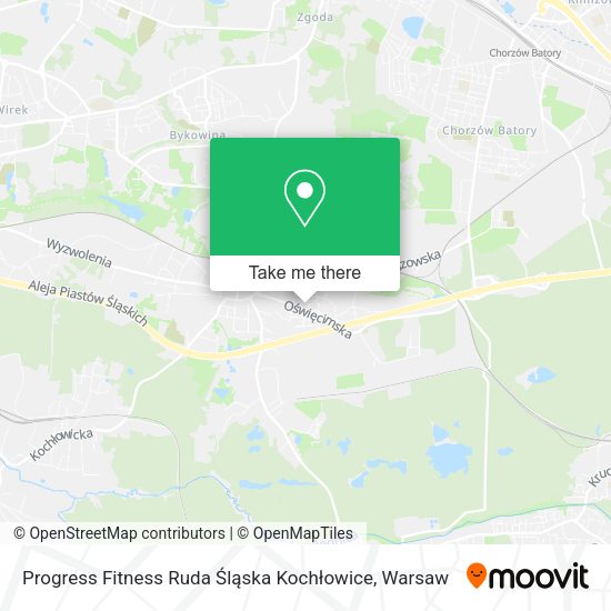 Progress Fitness Ruda Śląska Kochłowice map