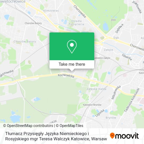 Tłumacz Przysięgły Języka Niemieckiego i Rosyjskiego mgr Teresa Walczyk Katowice map