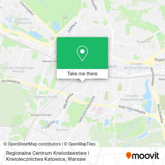 Regionalne Centrum Krwiodawstwa i Krwiolecznictwa Katowice map