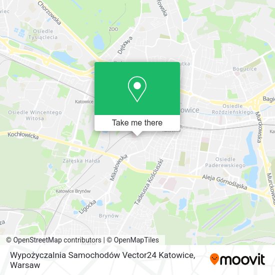 Wypożyczalnia Samochodów Vector24 Katowice map