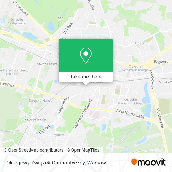 Okręgowy Związek Gimnastyczny map