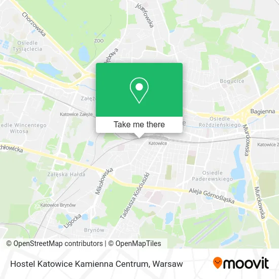 Карта Hostel Katowice Kamienna Centrum