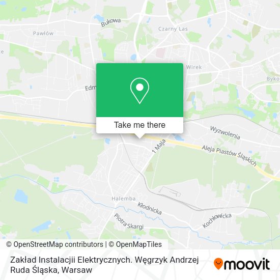 Zakład Instalacjii Elektrycznych. Węgrzyk Andrzej Ruda Śląska map