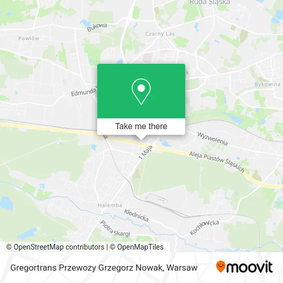 Карта Gregortrans Przewozy Grzegorz Nowak