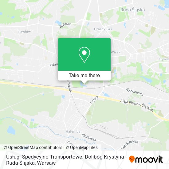 Карта Usługi Spedycyjno-Transportowe. Dolibóg Krystyna Ruda Śląska