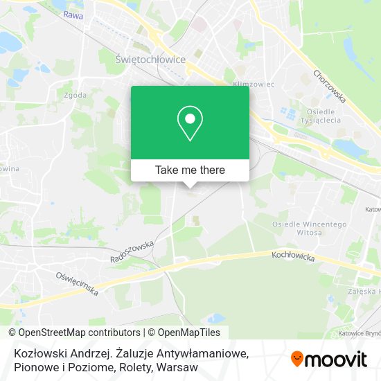 Kozłowski Andrzej. Żaluzje Antywłamaniowe, Pionowe i Poziome, Rolety map