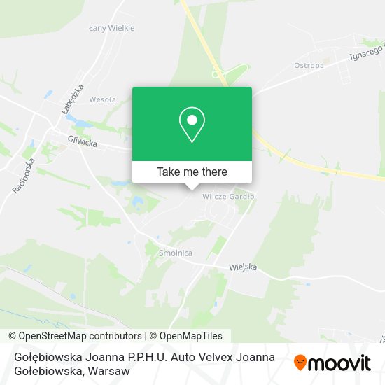 Gołębiowska Joanna P.P.H.U. Auto Velvex Joanna Gołebiowska map