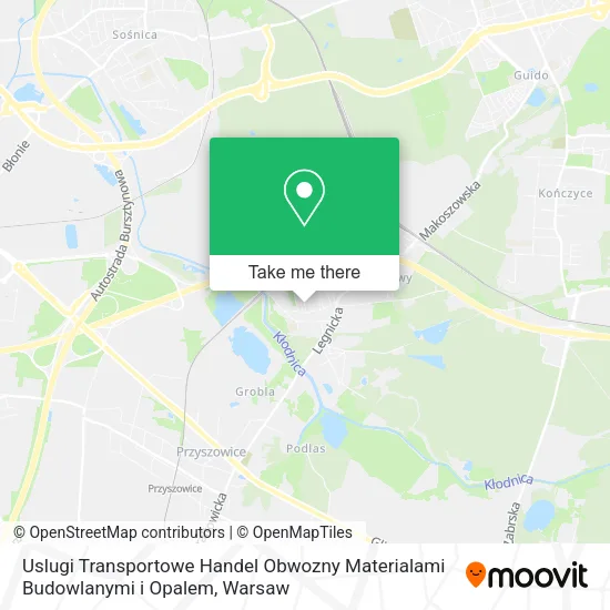 Карта Uslugi Transportowe Handel Obwozny Materialami Budowlanymi i Opalem