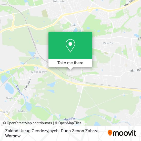 Карта Zakład Usług Geodezyjnych. Duda Zenon Zabrze