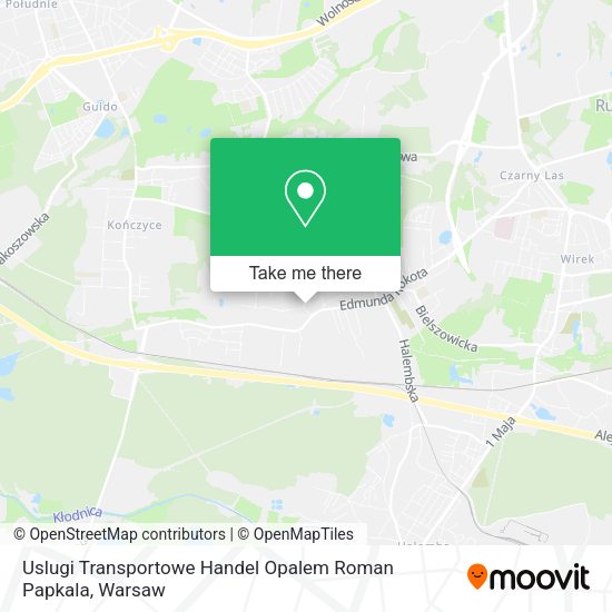 Uslugi Transportowe Handel Opalem Roman Papkala map