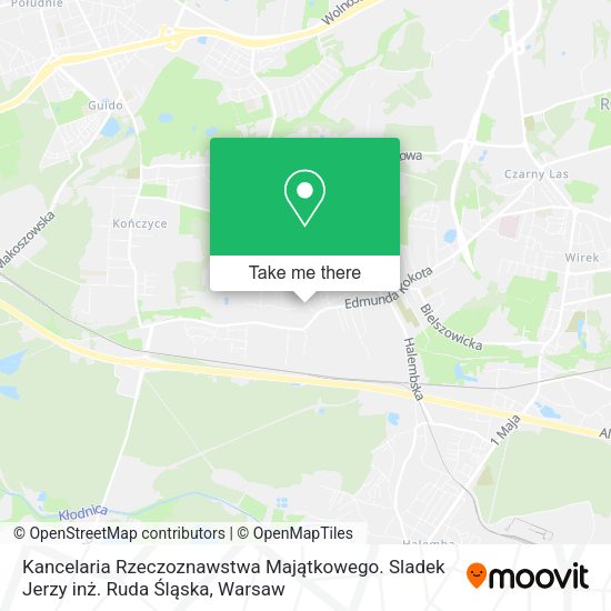 Kancelaria Rzeczoznawstwa Majątkowego. Sladek Jerzy inż. Ruda Śląska map