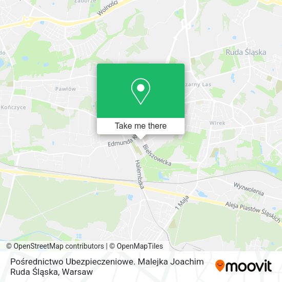 Pośrednictwo Ubezpieczeniowe. Malejka Joachim Ruda Śląska map