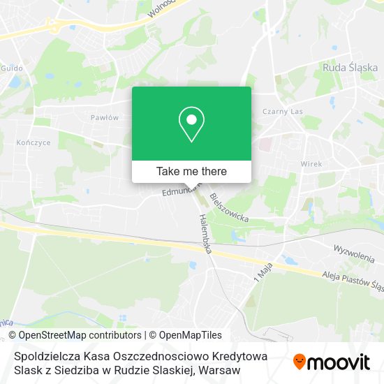 Spoldzielcza Kasa Oszczednosciowo Kredytowa Slask z Siedziba w Rudzie Slaskiej map