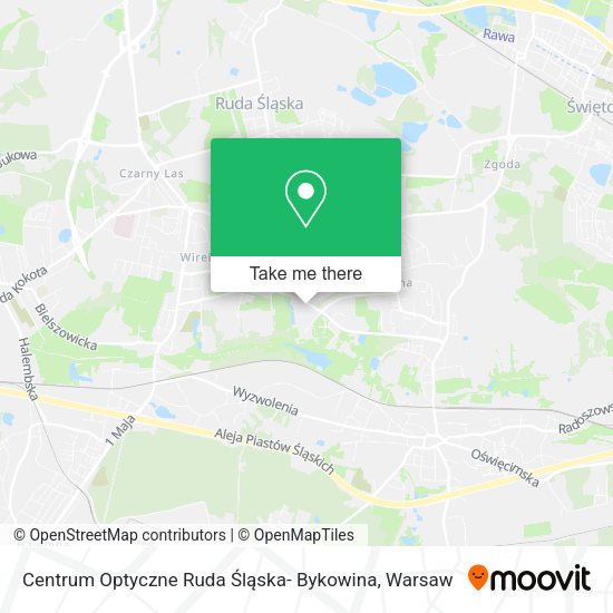 Centrum Optyczne Ruda Śląska- Bykowina map