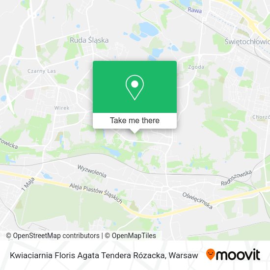 Kwiaciarnia Floris Agata Tendera Rózacka map