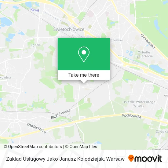 Карта Zaklad Uslugowy Jako Janusz Kolodziejak