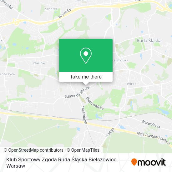 Карта Klub Sportowy Zgoda Ruda Śląska Bielszowice