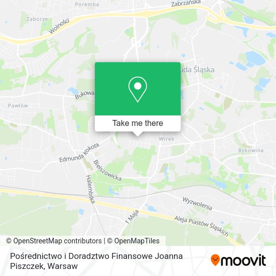 Pośrednictwo i Doradztwo Finansowe Joanna Piszczek map