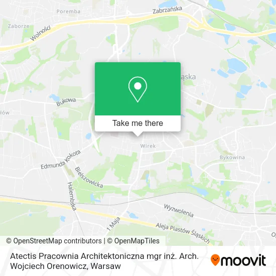 Карта Atectis Pracownia Architektoniczna mgr inż. Arch. Wojciech Orenowicz