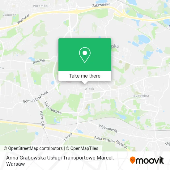 Карта Anna Grabowska Usługi Transportowe Marcel