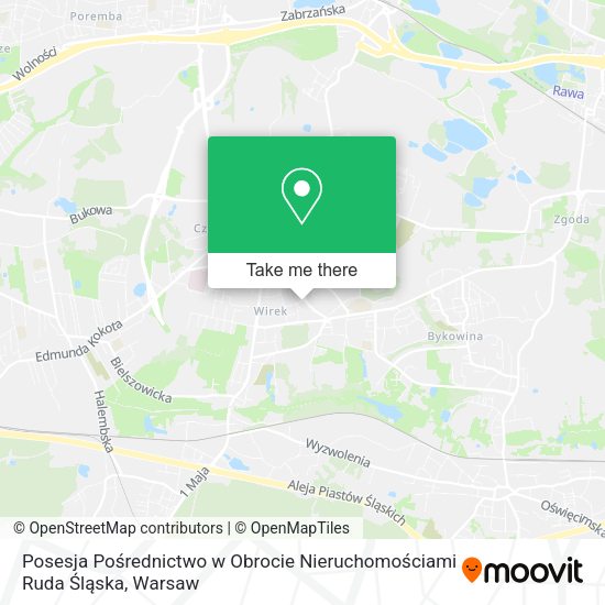 Posesja Pośrednictwo w Obrocie Nieruchomościami Ruda Śląska map