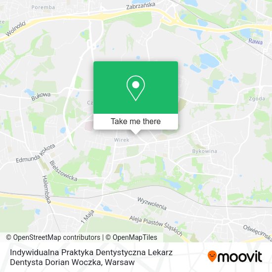 Indywidualna Praktyka Dentystyczna Lekarz Dentysta Dorian Woczka map