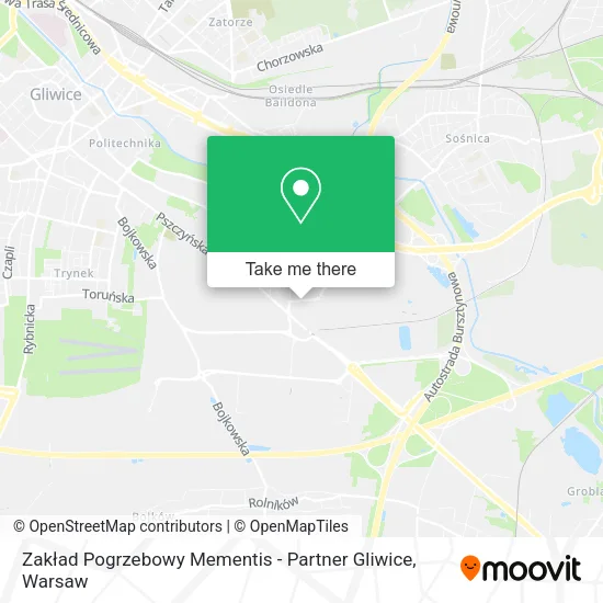 Карта Zakład Pogrzebowy Mementis - Partner Gliwice