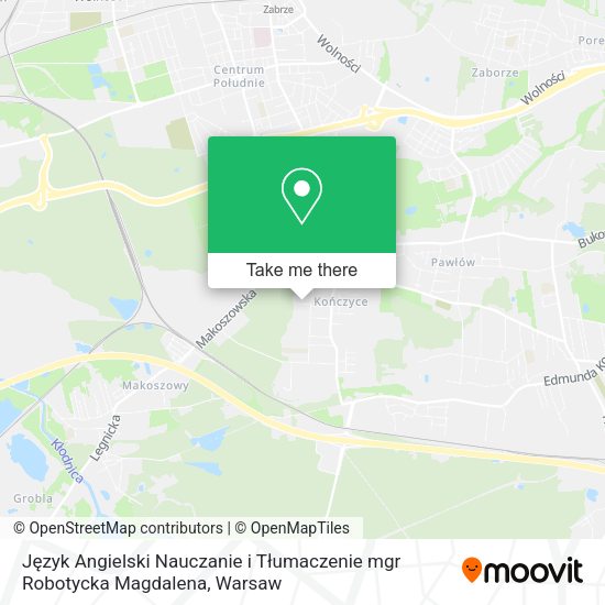 Język Angielski Nauczanie i Tłumaczenie mgr Robotycka Magdalena map